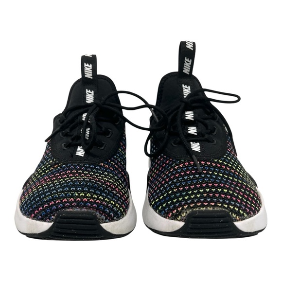 Nike Girls Ashin Modern Black Rainbow Knit Sneakers Athletic Shoes Youth 4.5 - Picture 3 of 15